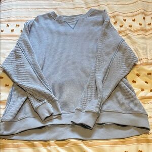 Aerie Soft Blue Waffle Knit Top
